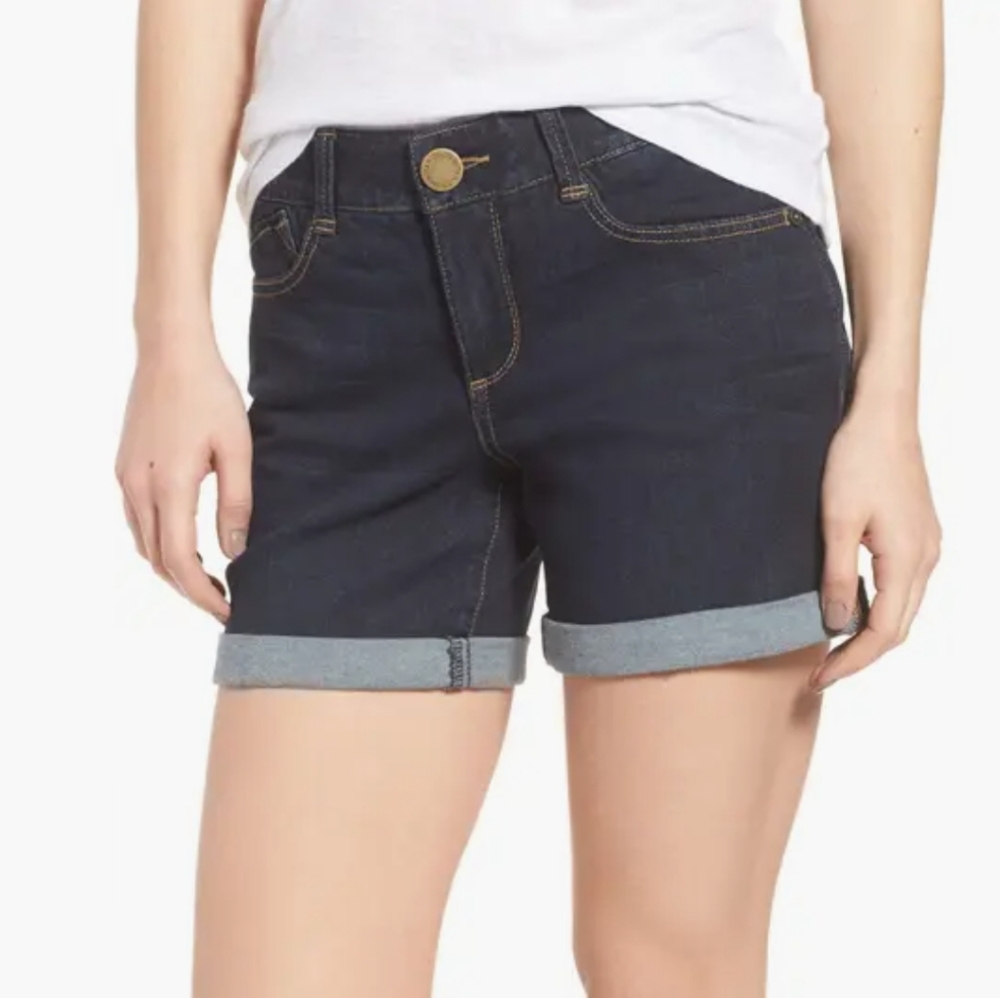 Wit and Wisdom, NWT, Ab'Solution Cuffed Denim Shorts,Size 2,Indigo Blue